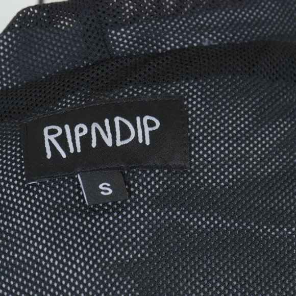 RIPNDIP Black Snap Button Hoodie Colorful Cat Flame Graphics Size Small Jacket - Picture 2 of 14